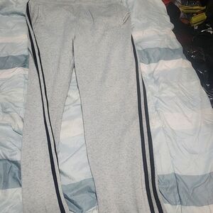Gray Sweatpants with Black Stripes